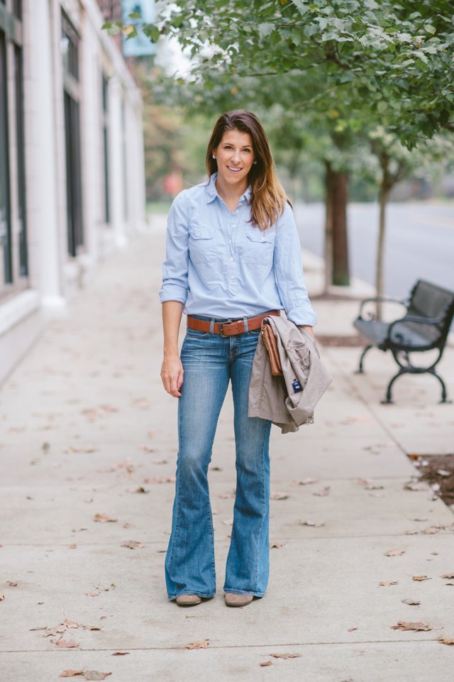 J Brand Flare Jeans * Target Boots * J.Crew Button Down (3)
