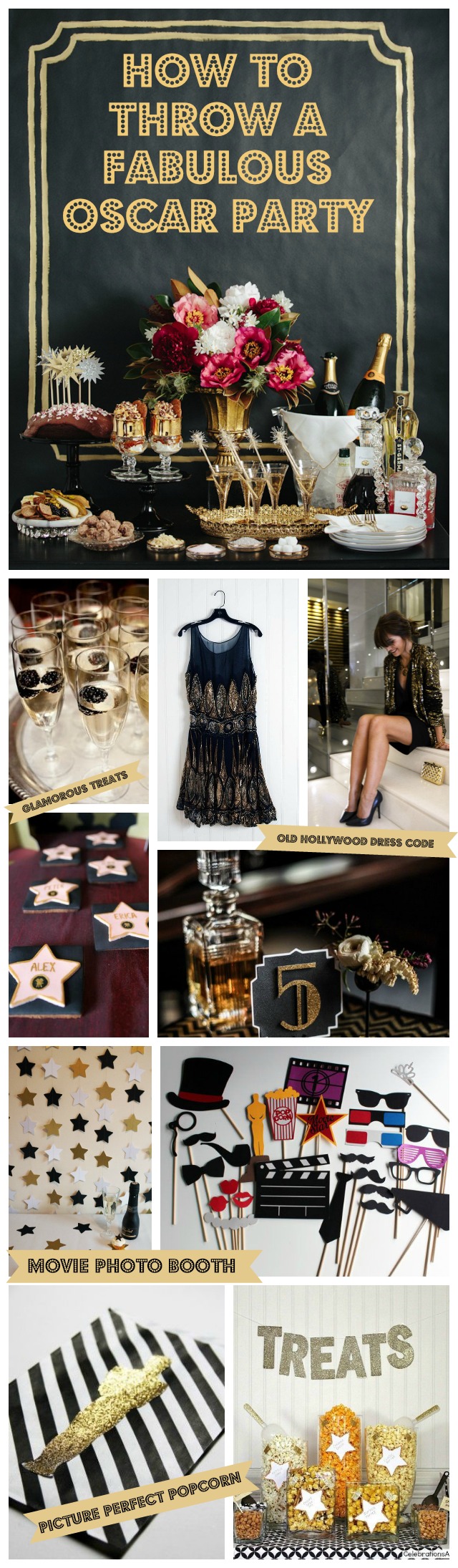 Black and Gold Party Ideas * Academy Awards Party Ideas 