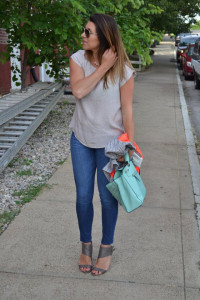 Lou What Wear * Summer Outfit * Joie Top * Sole Society Block Heels * Mint Bag (2)
