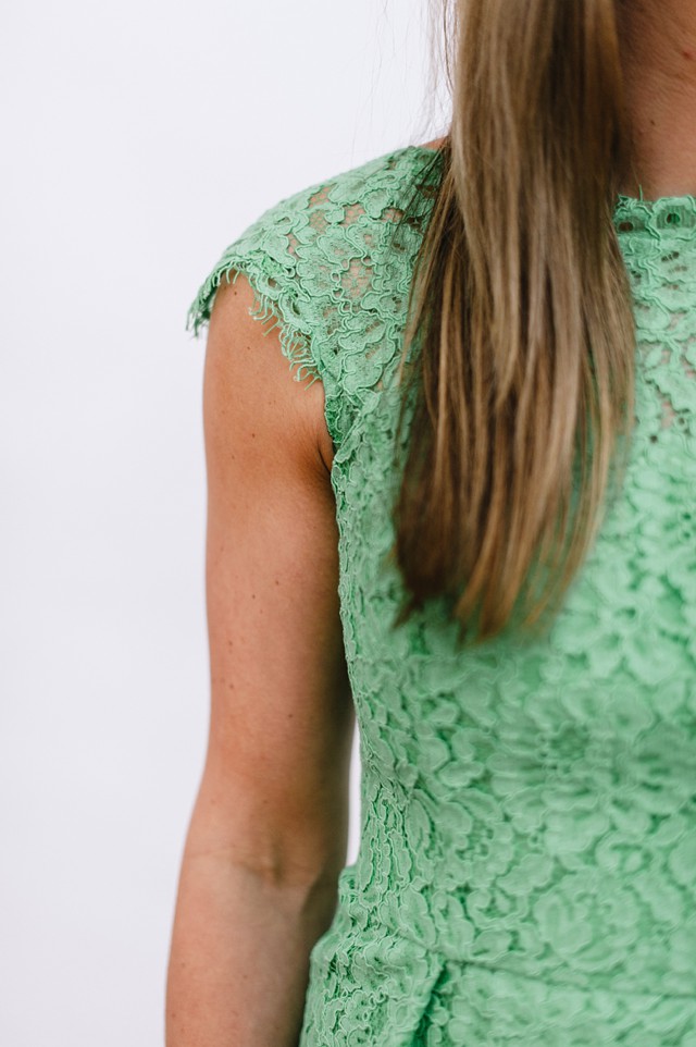 Shoshanna Olivia Lace Sheath Dress in Green * Lou What Wear (2)