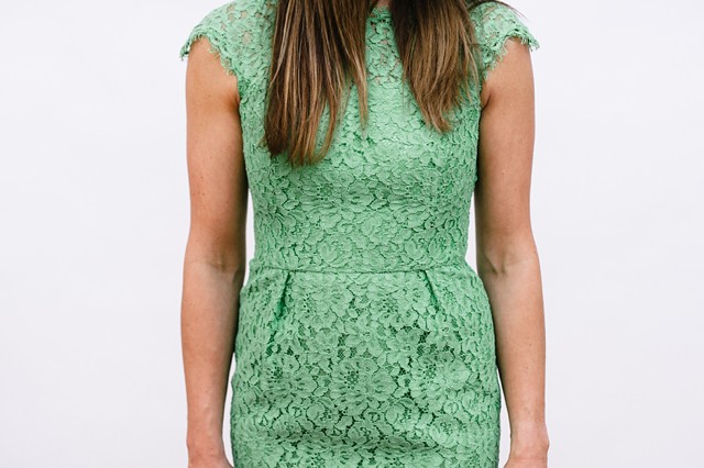 Shoshanna Olivia Lace Sheath Dress in Green * Lou What Wear (4)