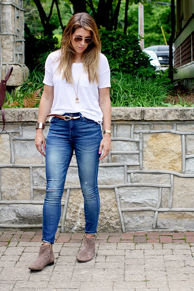 outfit post plain white tee  lou what wear