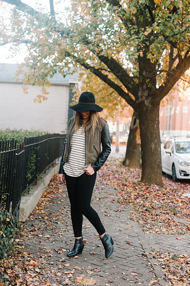 Leather Jacket + Stripes * Winter Outfit Inspiration (2)
