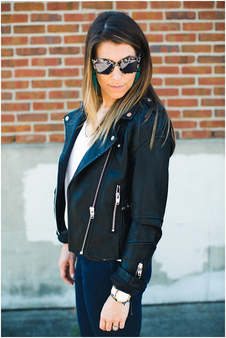 Nordstrom Blank NYC Leather Jacket * All Black Outfit * Lace Up Heels ...