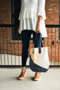 Anchal Project Tote * Platform Mules * Jeans and White Tee