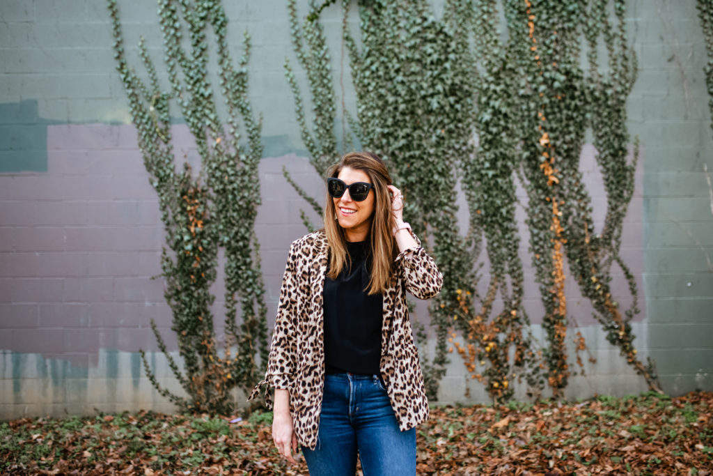 Leopard Print Blazer | Madewell Denim | Easy Work Outfits 